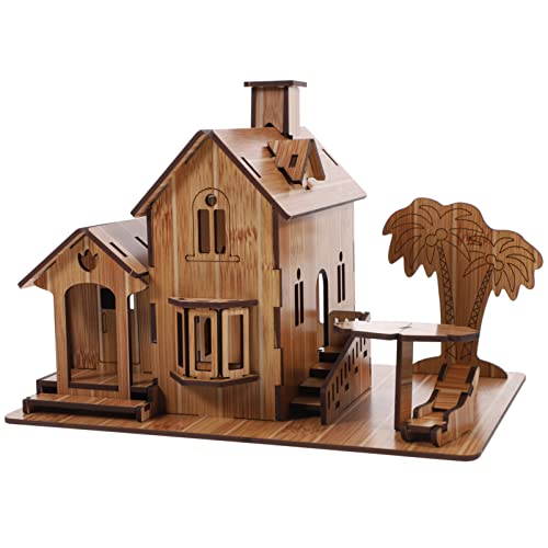 Alasum 1stk 3D- -Puzzle DIY-Puzzle Zusammengebautes Villenmodell Selbst Zusammenbauendes Puzzle DIY-Villa-Modell Villa-Puzzle Rätsel 3D-Puzzle Puzzle-Modell Holz von Alasum