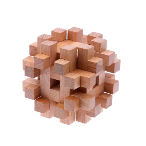 Alasum 1stk Luban-Schloss Spielzeug Für Die Frühe Entwicklung Puzzle-Spielzeug Interlock-Spiel Entsperren 3D-puzzlekugel Intelligenzspielzeug Für Kinder Hölzern von Alasum