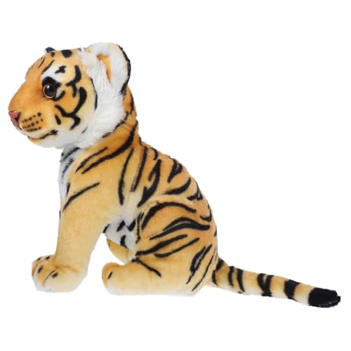 Alasum 1stk Plüschtier Aufblasbare Tiere Dschungeltierfigur Mini-kuscheltiere Miniaturtiere Plüsch Stofftier Tiger-Puppen- Minifiguren Spielzeug Für Kinder Pp Baumwolle Yellow von Alasum