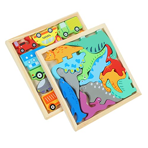 Alasum Kinderspielzeug 2 Kisten Puzzle Für Kindliche Entwicklung Entwicklung Ratselspiele Gesselschafftsspiele Rätselspiel Die Dino Pädagogisches Puzzlespielzeug Lernpuzzlespielzeug Hölzern von Alasum