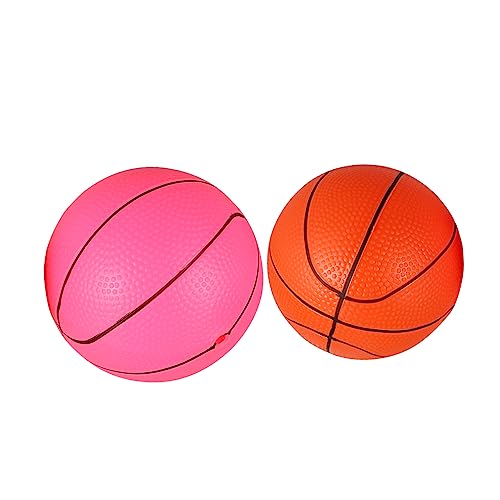 Alasum 2 STK Basketball Bälle Spielzeug Springende Bälle Für Kleinkinder Spielplatzbälle Kinder Fußball Springender Ball Für Kinder Hüpfbälle Für Den Kindergarten Strandbälle PVC Orange von Alasum