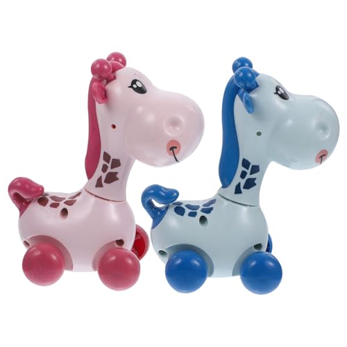 Alasum 2 STK Giraffe Spielzeug Kinderspielzeug Mini-Giraffen-Dekoration Cartoon-Uhrwerkspielzeug kinderzimmerdeko Spielzeug für Kinder Fun Toy Cartoon-Laufspielzeug Uhrwerk Spielzeug Abs von Alasum