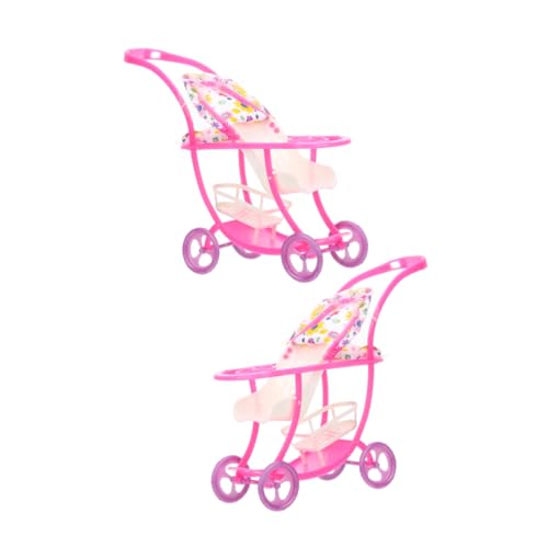 Alasum 2 STK Kinderwagen Puppenbuggy Einkaufswagen Kinder Mein Erstes Puppenmädchen Einkaufswagen Für Kleinkinder Puppenwagen Kleinkind Mädchen Babypuppe Einkaufswagen Für Kinder Plastik von Alasum