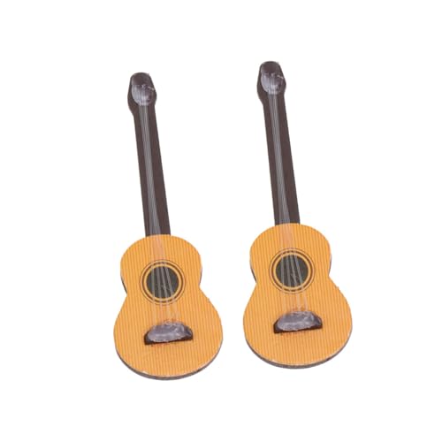 Alasum 2 STK Mini-Gitarre Miniaturgitarrenmodell Miniatur Gitarre selber Bauen Puppenhaus Figur Miniatur-Zubehör holzspielzeug holzspielsachen Miniatur-Gitarrenfiguren Holzschmuck Hölzern von Alasum