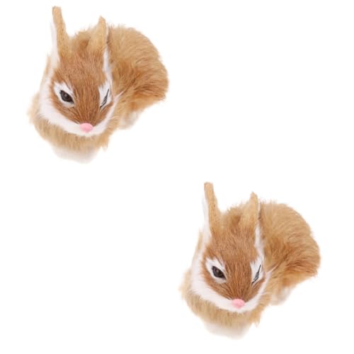 Alasum 2 STK Plüschkaninchen ausgestopfter Hase Plüsch-Hasen-Ornament Hase-Kaninchen-Dekor Plüschhase Stoffhase Cuddly Bunny beschwertes Kuscheltier Spielzeug lebensechtes Kaninchen Khaki von Alasum