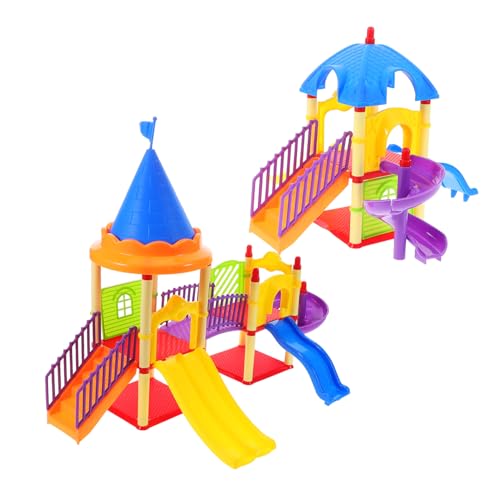 Alasum 2 STK Rutschenmodell für für interaktives puppenhaus Spielplatz puppenhaus Einrichtung Mini-Spielplatzmodell kleine Spielplatzmodelle Plastik von Alasum