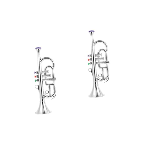 Alasum 2 STK Saxophon-Modell musikinstrumente Musical Toy Instruments Lernspielzeug für Klarinette Kinder-Saxophon-Spielzeug Plastiktrompete interessantes Spielzeug Galvani sieren Silver von Alasum