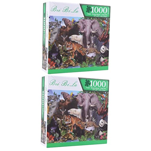 Alasum 2 Sätze À 1000 Stück Waldtier-Puzzle spaß The Animal für Kleinkinder ab 1 Jahr tierwesen Puzzle sortierschalen Tiere trauzeugengeschenke Challenge puzzlee Rätsel von Alasum