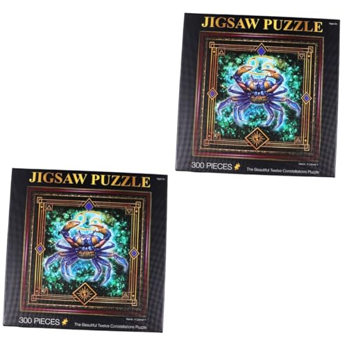 Alasum 2 Sätze À 300 Stück Konstellationen Puzzle Kinder Puzzle kinderpuzzle Kinder laubsäge Puzzle mit zwölf Konstellationen Gehirn-Puzzle puzzletisch Fische Puzzle Sternzeichen Puzzle von Alasum