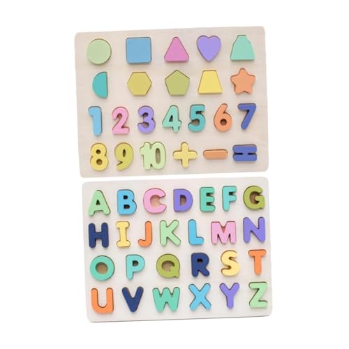 Alasum 2 Sätze Alphabet-Block-Puzzle Puzzle rätselbuch Educational Toys Buchstabenspielzeug kinderknallzeug Kid Toys Baustein der Früherziehung Holzpuzzle kreatives Rätsel von Alasum