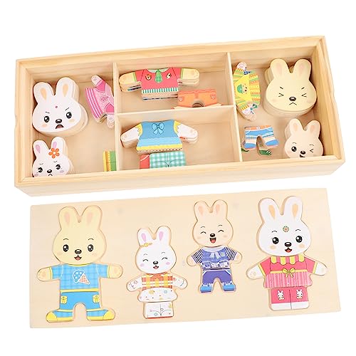 Alasum 2 Sätze Ankleide-Puzzle Pädagogisches Puzzle Pädagogische Puzzles Tierrätsel Für Kinder Tier Puzzles Puzzle-Spielzeug Für Kinder Tierrätsel Zum Wechseln Der Kleidung Holz von Alasum