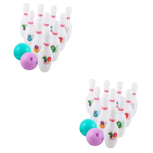 Alasum 2 Sätze Bowling Für Kinder Bowlingkugeln Spielzeug Bowlingkegel Und Bowlingkegel Für Kinder Nummeriertes Bowling Sportspielzeug Werfen Indoor-bowlingspiele Bowlingwurf Ballspiel Pp von Alasum