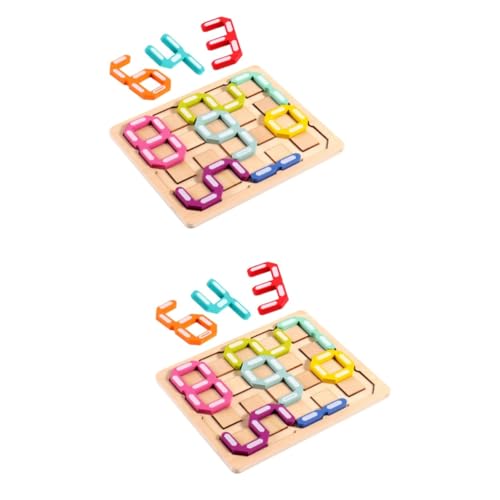 Alasum 2 Sätze Digitales Labyrinth Pädagogisches Kinderspielzeug Kinder Spielset Puzzle-Spielzeug Für Den Haushalt -Puzzle Kinder Rätsel Kleinkindspielzeug Kinderzubehör Hölzern von Alasum