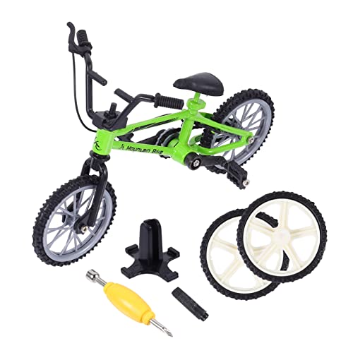 Alasum 2 Sätze Fingerrad Mini-Spielzeug Puzzle-Spielzeug Mini-Finger Lernspielzeug Mini-Bikes Simulationsrad Miniaturbausätze Miniaturen Aluminiumlegierung Green von Alasum