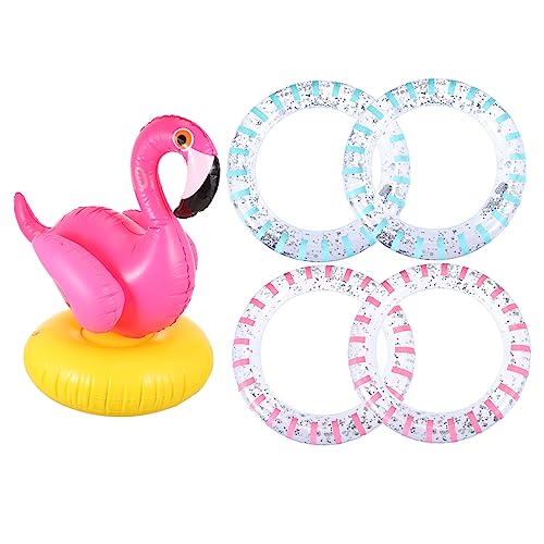 Alasum 2 Sätze Flamingo-Ferrule Flamingo-wurfspielzeug Schwimmbad Spiel Versorgung Flamingo Aufblasbares Ringwurfspiel Lustiges Ringwurfspielzeug Aufblasbares Wurfspielzeug Spielzeuge PVC von Alasum