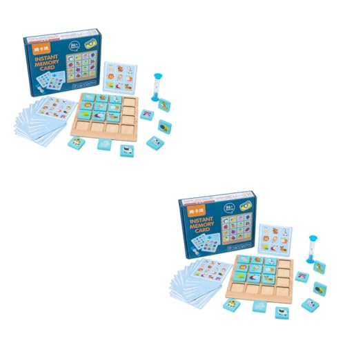 Alasum 2 Sätze Gedächtnisschach Desktop-Spielzeug Lernspielzeug für Kinder Brettspiel für Kinder rätselbuch Kinder kinderpuzzle Puzzlebrett für Kinder Lernspielzeug aus Holz hölzern von Alasum