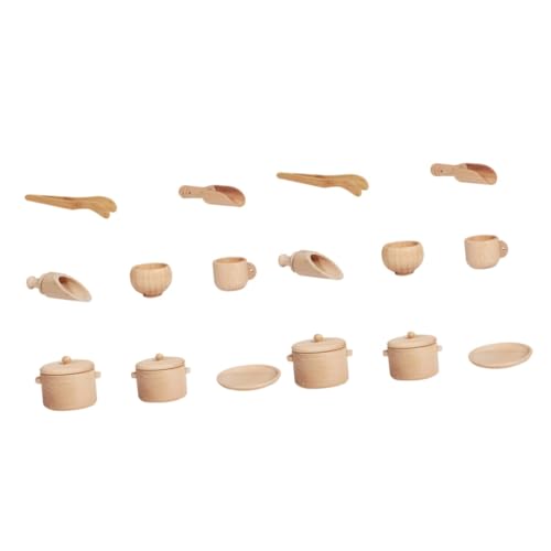 Alasum 2 Sätze Holz Geschirr Set Schneidespielzeug Für Die Küche Obst Gemüse Tee Spielset Spielzeug Geschirrspielzeug Lernspielzeug Für Kleinkinder Kinder Kochen Spielzeug Hölzern von Alasum