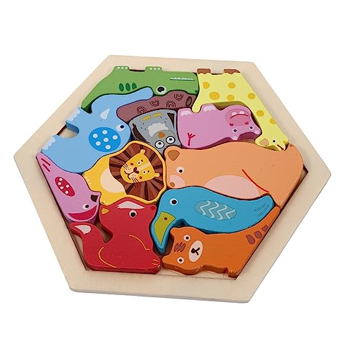 Alasum 2 Sätze Holzblock Kleinkindspielzeug Spielzeug Reisespielzeug für Babys Kinder Puzzle kinderpuzzle Tiererkennungsspielzeug Lernspielzeug für Kleinkinder hölzern Colorful von Alasum