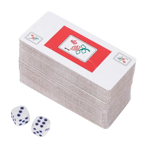 Alasum 2 Sätze Mahjong-Poker Mahjong Karten Mahjong Spielkarten Poker-Spielkarten Chinesische Mahjong-Spielkarte Mahjong-Kartenset aus PVC Reise-Mahjong-Kartenspielgerät Papier rot von Alasum