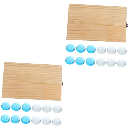 Alasum 2 Sätze Mankala Mancala-Brettspiel Kinder-Schachspielzeug Holz mancala Mancala-Spielzeug Brettspiel aus Holzperlen Brettspiele aus Holz Mancala-Schach Faltbares Mancala-Brett ， von Alasum