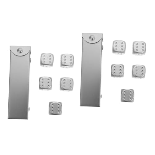 Alasum 2 Sätze Metallwürfel einfache kleine Würfel Würfelspiel Requisite Würfeln für den einzug lichtwürfel Spielzeug Würfel-Stütze zarte Würfelstütze Aluminiumlegierung Silver von Alasum