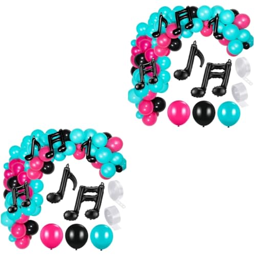 Alasum 2 Sätze Noten-Ballon-Set Musiknotenballon aus Aluminiumfolie Requisiten für Partyballons party ballons party sachen Partyballons mit Musikmotiv Partydekorationen zum Thema Musik von Alasum