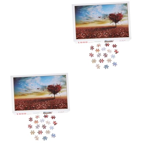 Alasum 2 Sätze Puzzle-Spielzeug Lustig Puzzle Intellektuelles Spiel 3D-Puzzle Zum Zusammenbauen 3D-Architektur-Puzzle Spielzeug Für Kinder Puzzle Mit Meerblick 1000 Landschaftspuzzle von Alasum