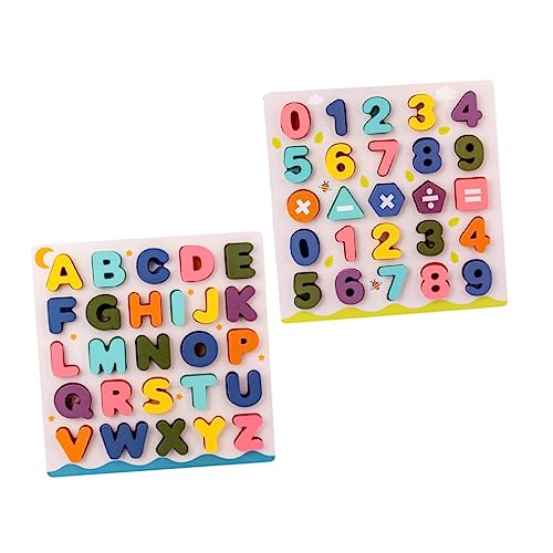 Alasum 2 Sätze Puzzle Sportspielzeug für Kleinkinder Spielzeug zur Buchstabenerkennung interaktives Spielzeug rätselbuch Kinder Toy Alphabet und pädagogisches Spielzeug für Kinder hölzern von Alasum