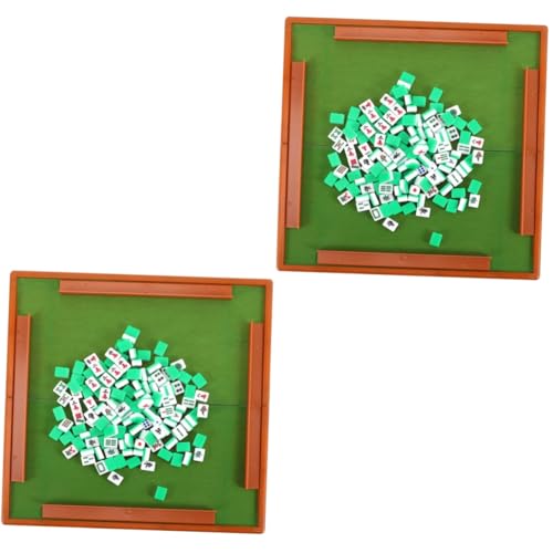 Alasum 2 Sätze Reise Freizeit Mahjong Amerikanisches Mahjong Reise-Mahjong Interessantes Mahjong-kit Hanafuda-Karten Tragbares Mini-Mahjong-Spiel Spielzeuge Reise Tischspiel Mahjong Abs von Alasum