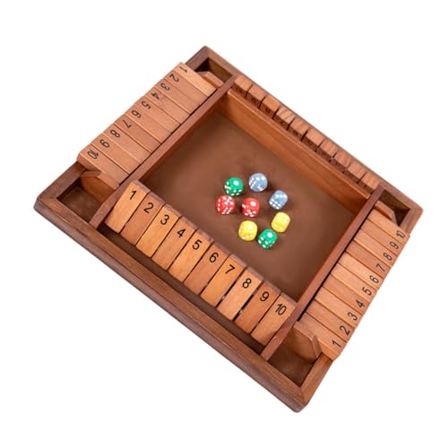 Alasum 2 Sätze Spiel Mit Flop-Zahlen Trinkwürfelspiel Spielzeug Tiys Spiel Zum Erlernen Der Ergänzung Trinkende Stütze Altmodisches Spielzeug Trinkspiel Für Erwachsene Tragbar Holz Coffee von Alasum