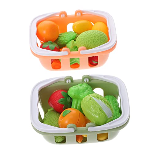 Alasum Mini Einkaufsbaskett Set Für 2 Handliche Körbe Mit Künstlichem Obst Und Gemü Für Rollenspiele Der Kinderküche 22 Teile Und von Alasum