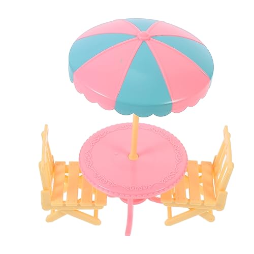 Alasum 2 Sätze Spielzeug Sonnenschirme für Sand Mini-Gartenbank Miniaturmöbel Zubehör Kinder sandspielzeug Kinder strandspielzeug Strandkorbmodell Miniaturdekoration Abs von Alasum