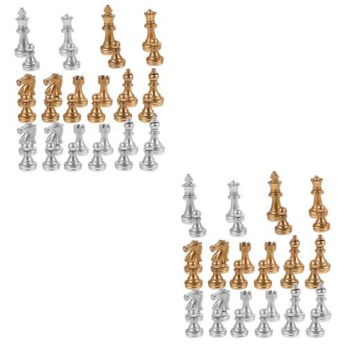 Alasum 2 Sätze Stück Schach Ersatz Schachbrett Schach Ersatzschachfiguren Schachbrett Ersatz Schachfiguren aus Kunststoff Schachfiguren-Set Schach aus Plastik Schach für Brettspiel von Alasum