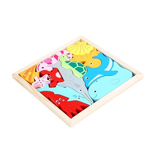 Alasum 2 Sätze Tierisches Dreidimensionales Puzzle Kinderpuzzle Puzzle-Spielzeug Spielzeug Für Meerestiere Stammspielzeuggeschenke Für Kinder Krippenspielzeug Für Kinder Rätsel Holz von Alasum