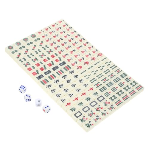 Alasum 2 Sätze Tragbares Mahjong Mahjong-kit Reise-mahjongs Mini-würfel Mahjong-brettspiel Chinesisches Traditionelles Tischspiel Zubehör Für Mahjong-Spiele Reise Schachbrett Abs von Alasum