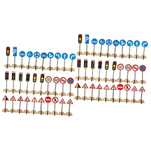 Alasum 2 Sätze Verkehrszeichenmodell Verkehrsstraßenspielzeug Ampelspielzeug Auto verkehrszeichen Spielzeug verkehrszeichen Kinder Lernspielzeug Frühpädagogisches Spielzeug 30 Stück von Alasum