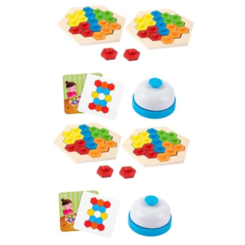 Alasum 2 Sätze Waben-Puzzle-Blöcke Geometrische Rätsel für Kinder Logik-iq-Spielstamm interaktive Spiele Kinder holzspielzeug Puzzle-Spielzeug aus Holz Rätsel zum frühen Lernen hölzern von Alasum