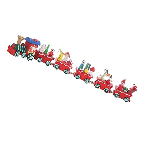 Alasum 2 Sätze Weihnachts Zug Ornamente Zug-Statue Weihnachtsdekorationen Figuren Trainieren 2000er Partydekoration Zugdekor Eisenbahn-spielset Hölzerner Zug Weihnachtszug Zug Dekor Holz von Alasum