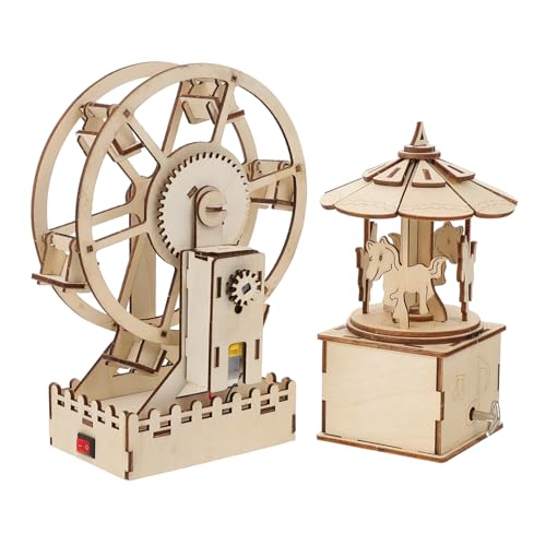 Alasum 2 Sätze mechanisches Puzzle Pädagogisches weinachtsgeschenke Toys Kinderhandwerk Sicheres Kindererkennungsspielzeug Lernspielzeug Holz Beige von Alasum