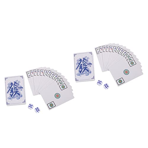 Alasum 2 Sets Mahjong Poker Mahjong Kit Reisebrettspiel Reisespiel Requisite Mahjong Karte Für Zu Hause Mahjong Mahjong Spielzeug Chinesisches Mahjong Kartenspielzeug Reise Mahjong von Alasum