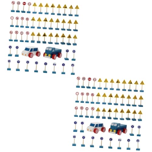 Alasum 2 Sets Verkehrszeichen Spielzeug Kinderspielzeug Straße Verkehrsschilder Puzzle Spielzeug Verkehrsmodell Spielzeug Spielzeug Straßenschilder Straßenband Für Spielzeugautos von Alasum