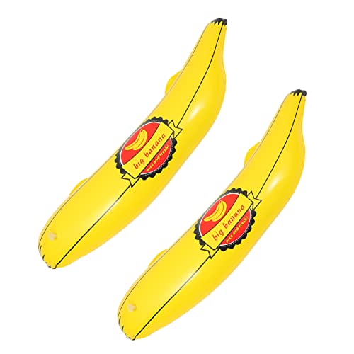 Alasum 2 Stück Aufblasbare Banane Bananen Spielzeug Bananen Ring Wurfspiel Bananen Party Dekorationen Aufblasbare Banane Lounge Bananen Aufblasbares Spielzeug Obst Ballon Bananen von Alasum