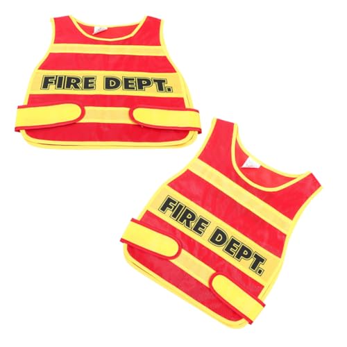 Alasum 2 Stück Kinder Feueruniform Kleinkind Kostüme Westen Kinderkleidung Kinderweste Kinderkleid Cosplay Feuerwehrweste Feuerwehrweste Für Kleinkinder Weste Für Cosplay Stoff von Alasum