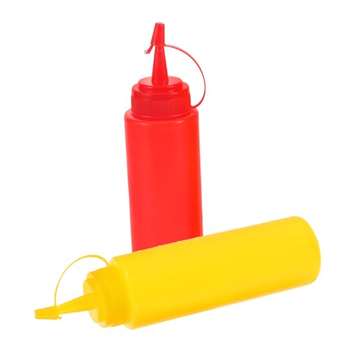 Alasum 2 Stück Knifflige Ketchup Flasche Halloween Party Gewürze Saucenflasche Kleinkinder Spielzeug Trickartikel Senfflaschen Squeeze Neuheitsspielzeug Lustiger Streich von Alasum