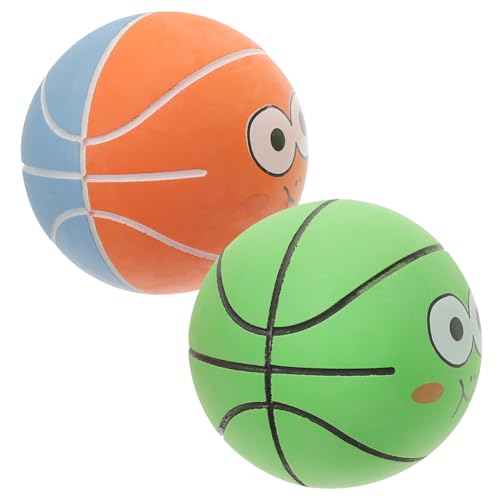 Alasum 2 Stück Mini Basketball Sportspielzeug Mini Tragbar Sprungbälle Dekompressions Bounce Bälle Farbige Springbälle Party Bounce Bälle Gummi von Alasum