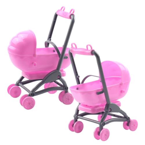 Alasum 2 Stücke Spielzeug Puppe Kinderwagen Puppe Dekoration Simulation Kunststoff Kinderwagen Realistische Pretend Spielen Baby Puppe Kinderwagen Kinderwagen Spielzeug von Alasum