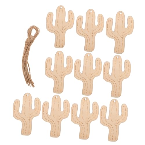 Alasum 20 STK Holzscheiben handgefertigte Ornamente Leere Verzierung holziges Dekor Ornament Handwerk errötendes Dekor bastelsachen hängendes Dekor Kakteenschmuck aus Holz Hölzern von Alasum