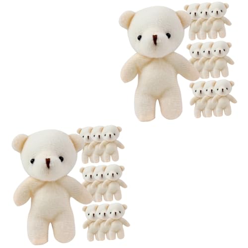 Alasum 20 STK Mini-bär Kleine Plüschpuppen Cariñ-Peluche Cartoon-bär-Dekorationen Bären Abschluss-stofftier Cartoon-bär-Puppe Kleine Kuscheltiere Mini-plüschtiere Mütze Beige Pp Baumwolle von Alasum