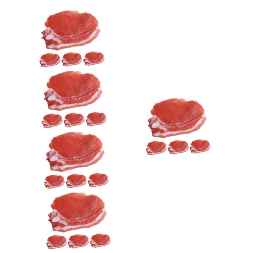 Alasum 20 STK Schweinefleischimitat Kunstfleisch-Display falsches Schweinefleisch Schweinefleisch-Attrappe Schweinefleisch-Imitat Spielzeug Schweinefleischdekor aus Harz Food-Modell von Alasum