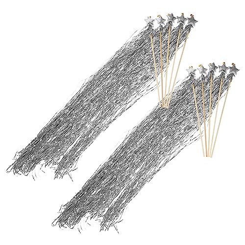 Alasum 20 STK Zauberstab wirbelnde Zauberstäbe auf Stöcken Prinzessin Zauberstäbe Tanz-Streamer-Sticks Prinzessinnenkostüm für Mädchen halllowen heeloween Toys Feenstab Sternstab-Sticks von Alasum